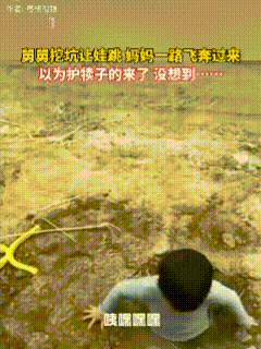 笑不活了！舅舅趁外甥不注意时挖了几个大坑，之后上面用东西盖住，再用浮土轻轻地铺好