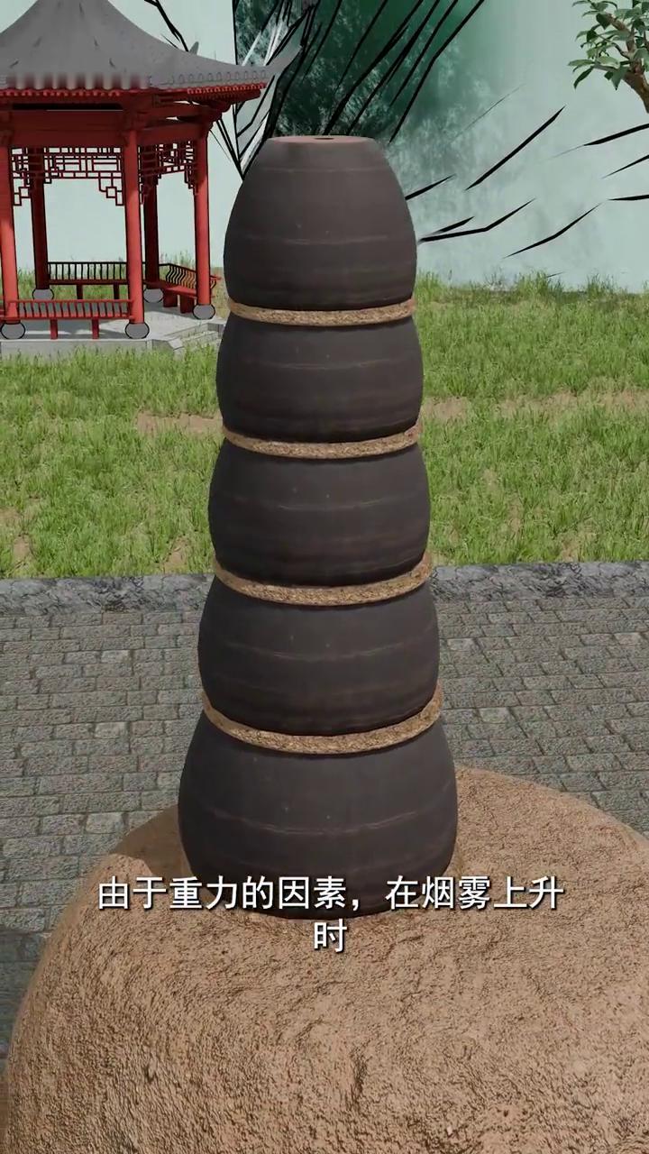·如果在陶罐的底部凿一个圆形小洞，再将其一层层的叠扣在土窑的上方，罐与罐之间则用
