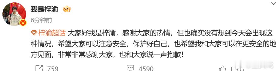 梓渝发文为机场拥挤道歉 ​​​