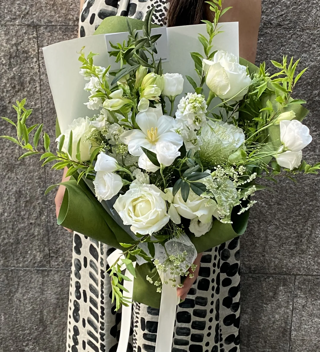 白绿色系生日花束｜北京花店