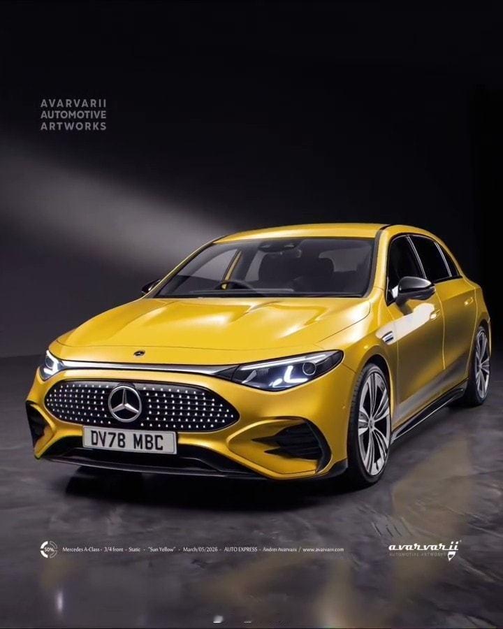 下一代奔驰A级渲染效果图  下一代奔驰A级渲染效果图，大家觉得好不好看