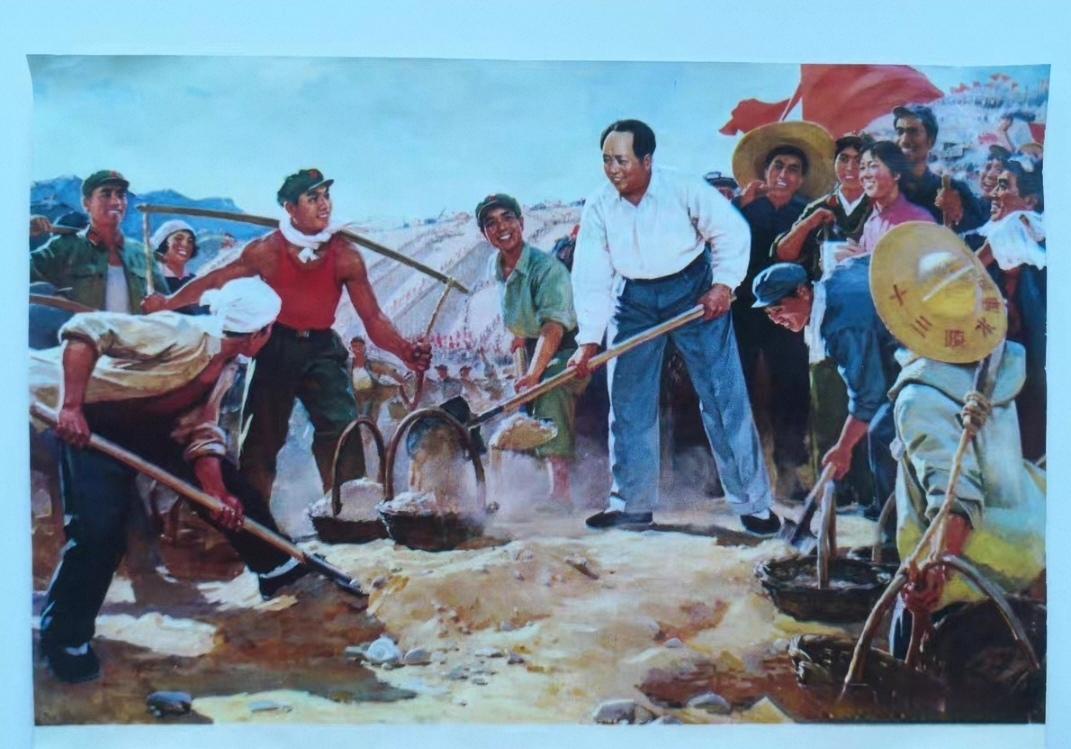 ＃红色文化＃
宣传画欣赏：
   《毛主席和我们一起参加劳动》
