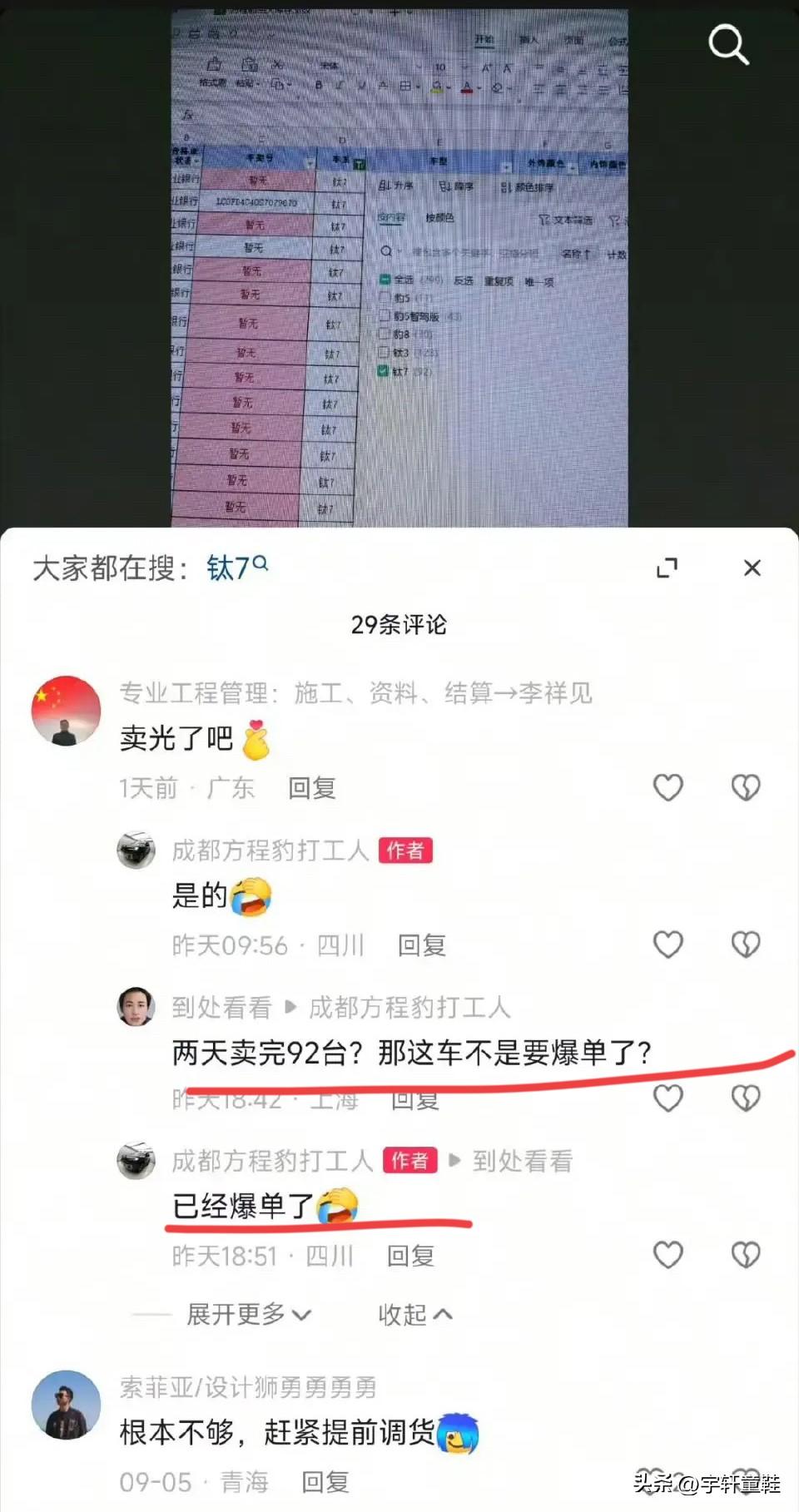 方程豹钛7可能真的要爆销量了！并且就是在这个首发非完整交付月！
据方程豹4S店工