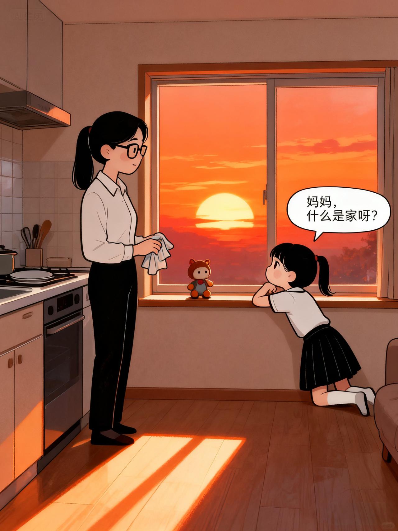 ​《5岁女儿眼中的家：爸爸是山妈妈是水，我是那朵小花》

"妈妈，什么是家呀？"