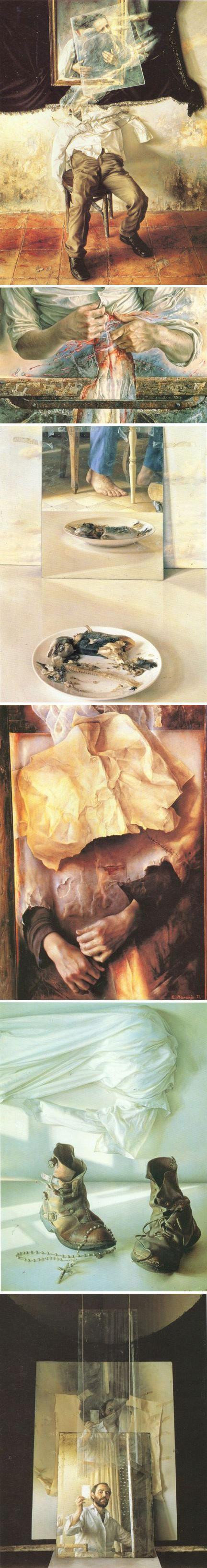 【创意画展】西班牙超现实主义画家——纳兰霍的作品，有没有一种超时空的穿越感！