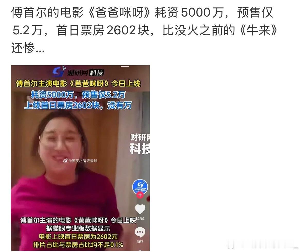 傅首尔电影爸爸咪呀不如牛来，我真不行了2600元 