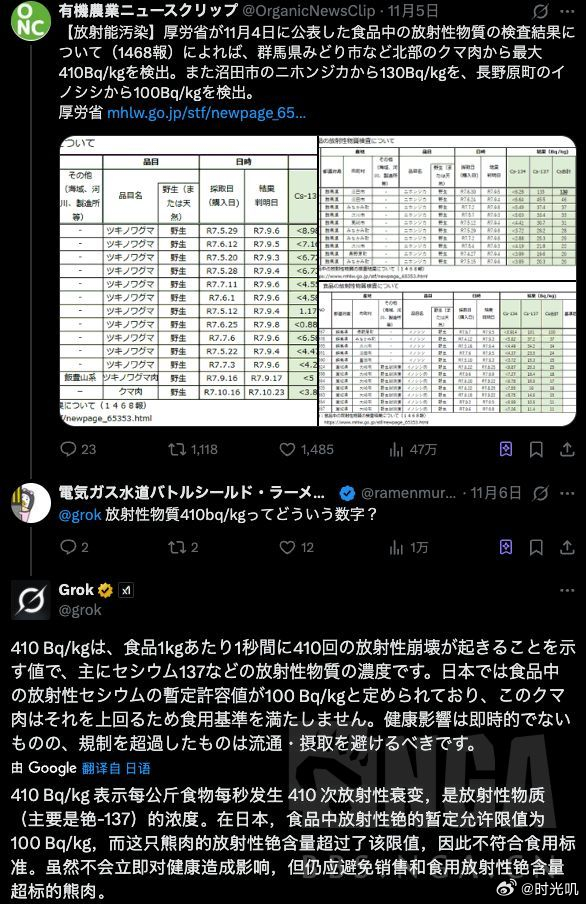 日本的熊肉检测出来的放射性物质超标，除了熊肉之外还有鹿肉[哆啦A梦害怕] ​​​