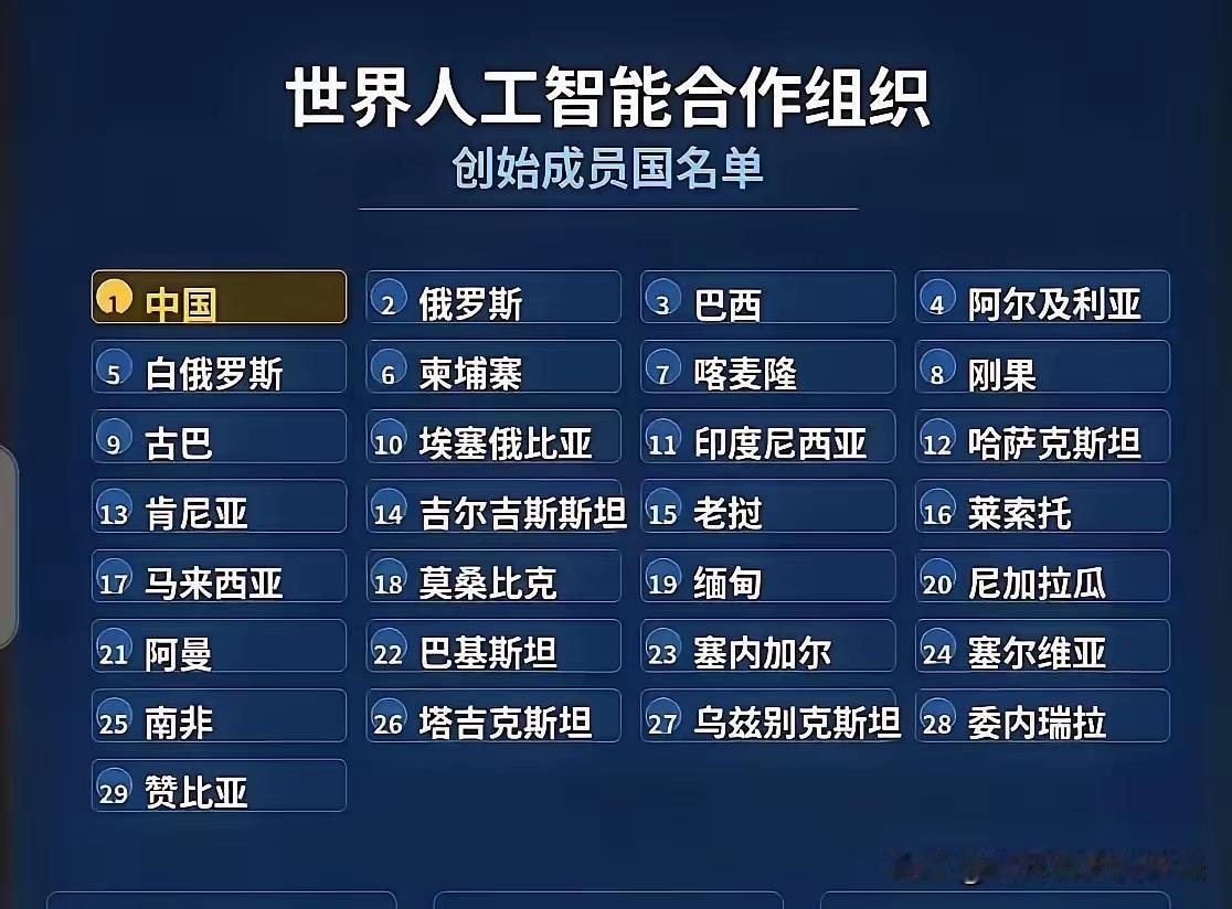 据说成立那天，
科技股居然大跌。
为什么呢？
一看这29国创始国
大都是亚非拉的