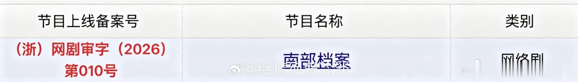 丁禹兮 主演的《南部档案》今日过审下证 快播了吧根据南派三叔同名小说改编南部档案