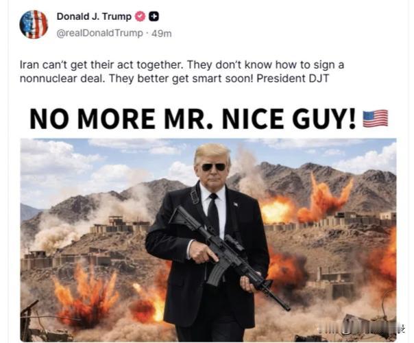 特朗普发布“持枪造型图”引爆网络媒体
4月29号，新华社消息，美国总统特朗普在他