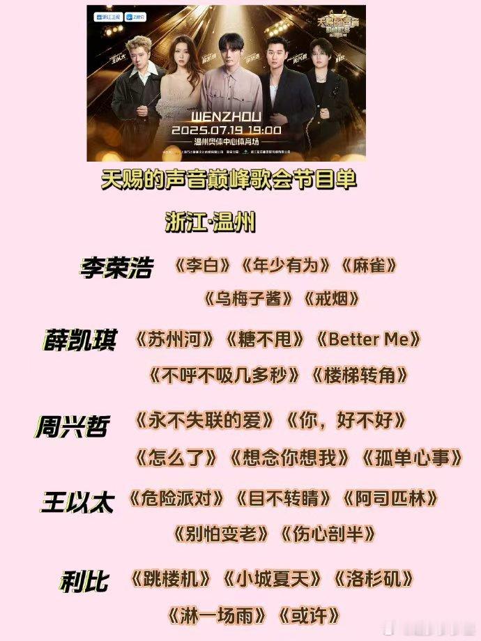 网传天赐的声音巅峰歌会节目单天赐的声音这节目单是偷看了我的网易云年度歌单吧？！薛