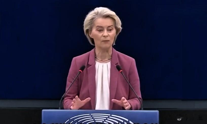 在欧洲理事会峰会召开前，欧盟委员会主席冯德莱恩向欧洲议会发表讲话:“欧洲占全球G