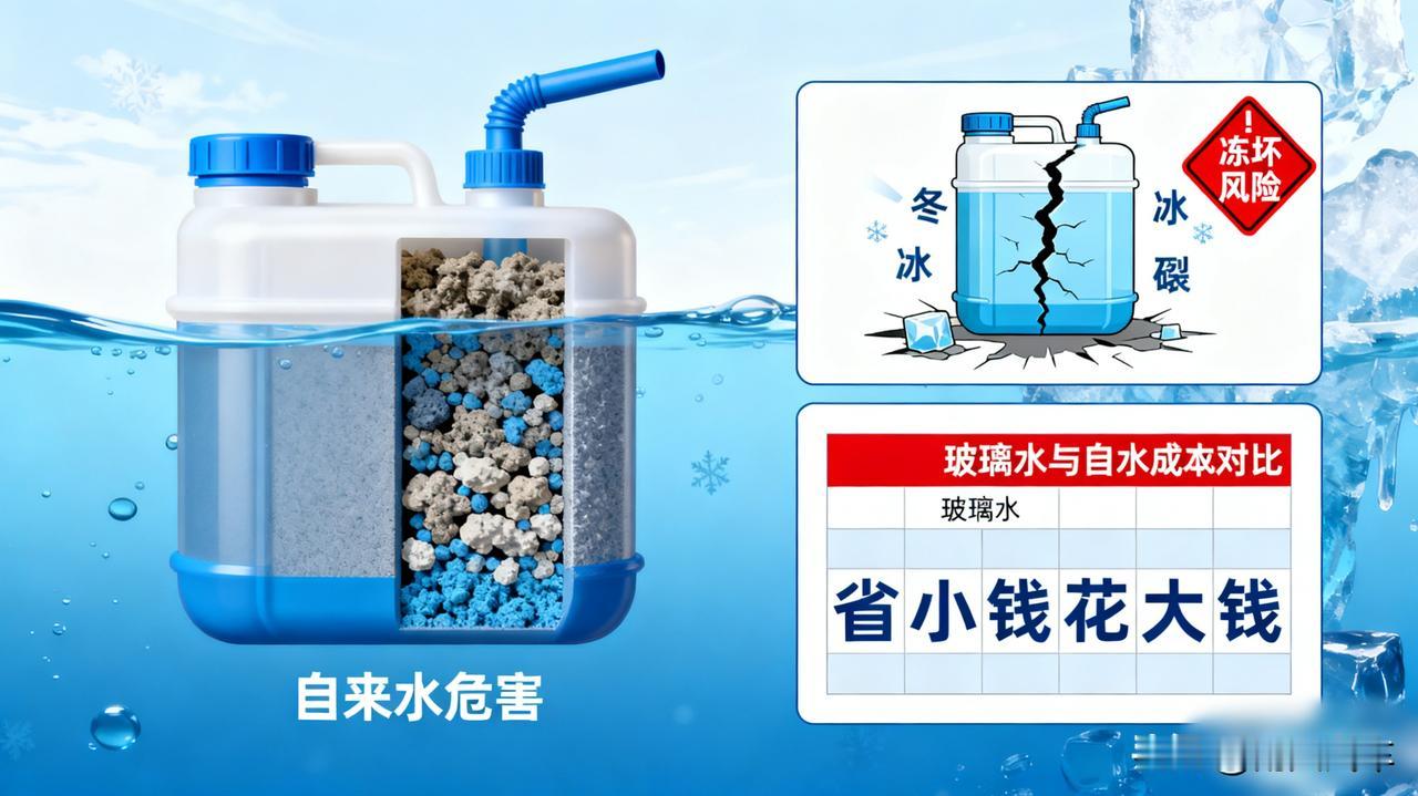 玻璃水千万别用自来水替代

自来水会产生水垢，堵塞喷水口；冬季会结冰，冻坏水壶和