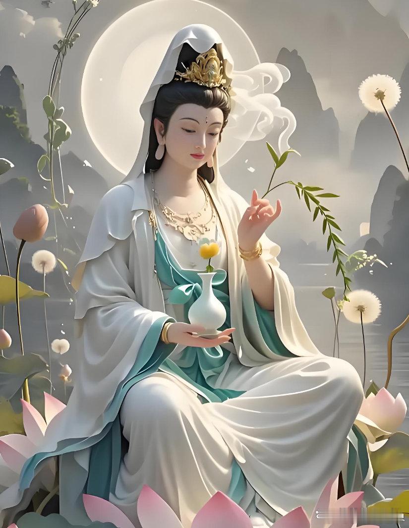 【观音灵感真言】（十小咒之一）唵   嘛呢叭弥吽   麻葛倪牙纳   积都特巴达