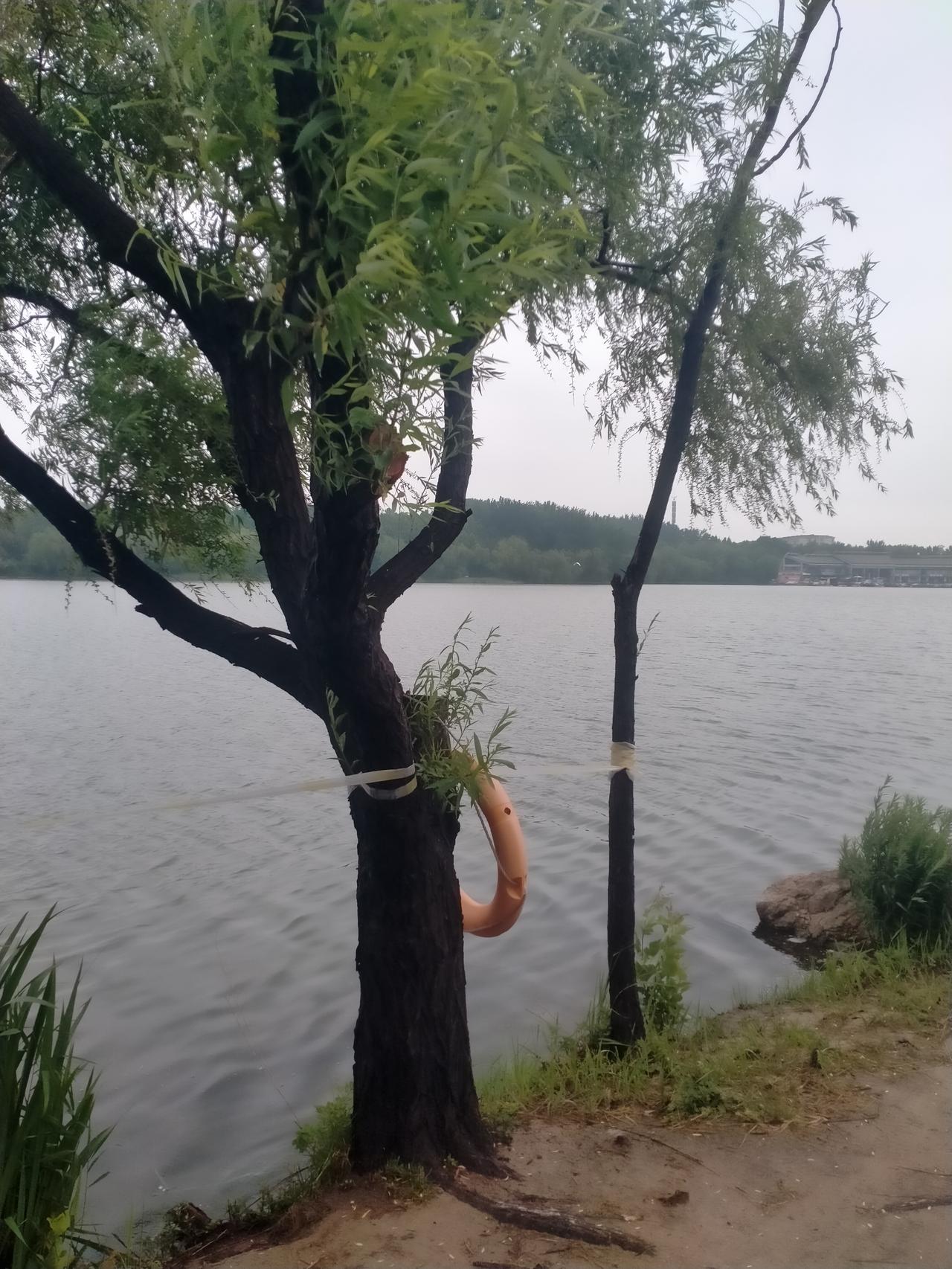 阴雨天气对着湖面随手拍。
