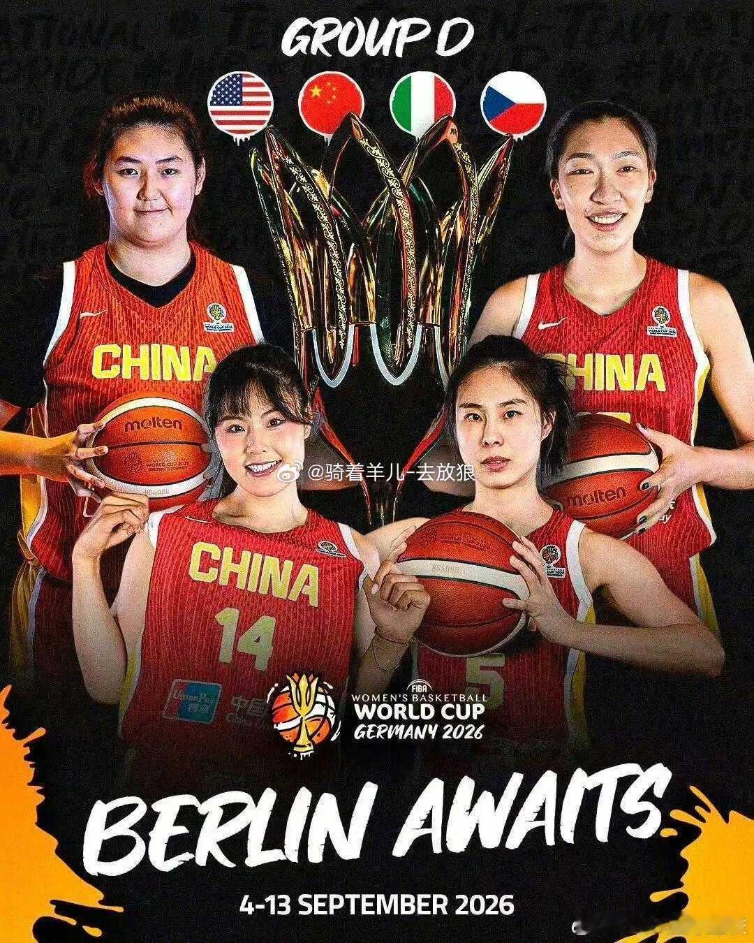 世界杯死亡之组！拿不到小组前二，中国女篮进前八都难北京时间4月中国女篮世界杯进入