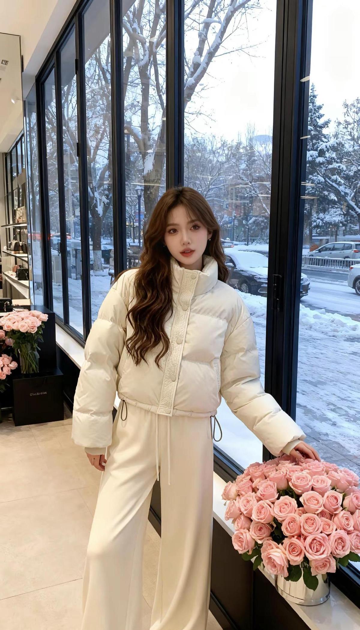 冬天不穿面包服，等于裸奔。
立领一竖，风都绕道走。
宽松不是胖，是给身体留呼吸的