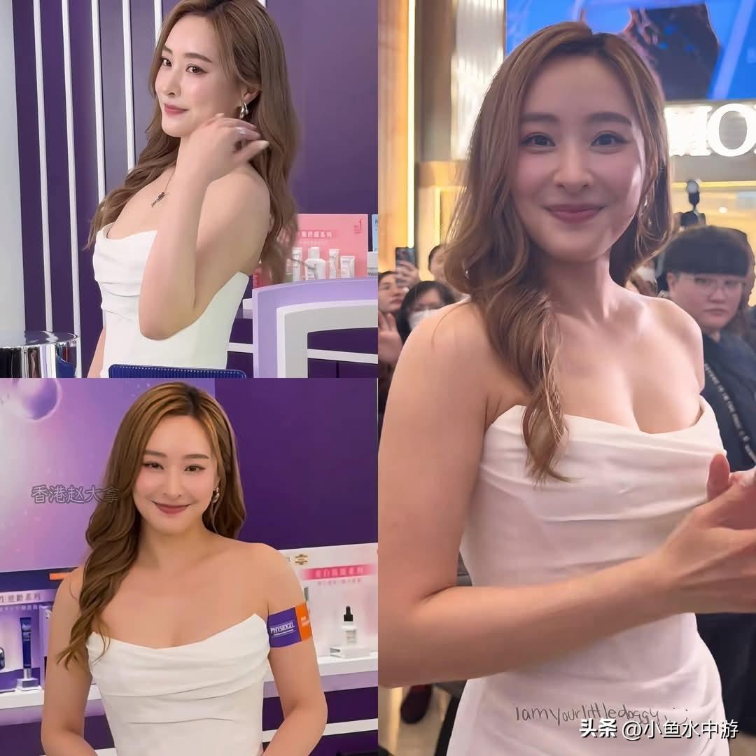 TVB当家花旦陈滢优雅灵动、气质明艳，白裙人鱼造型，贵气又飒爽，港风美人氛围感拉