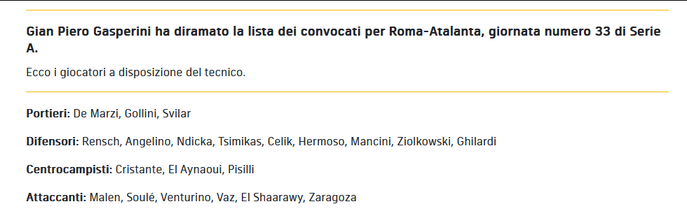 大名单出了，韦斯利缺席，皮西利赶上了。 