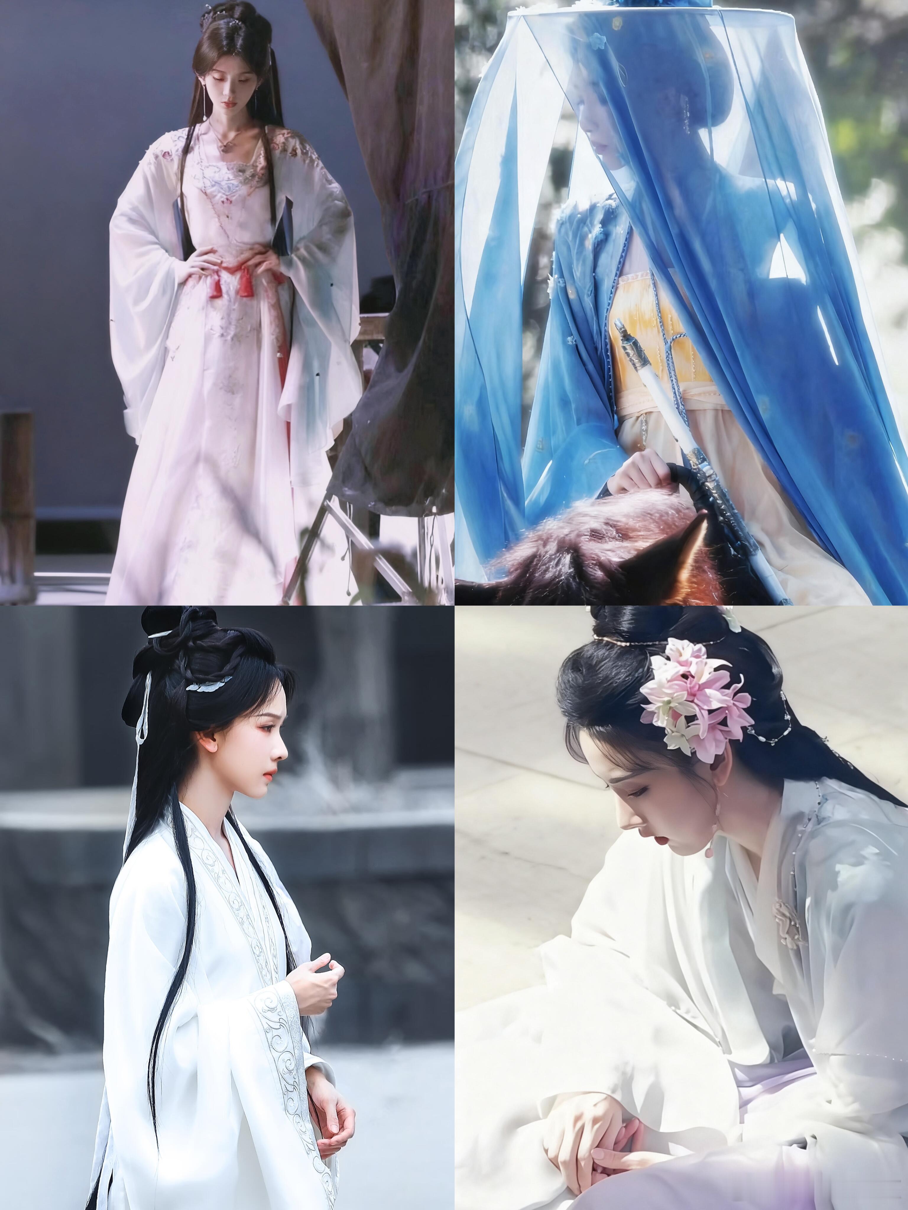 这四部剧的神图呢很有意境怜世神，掌命姬，君子竹，愁西子。首先第一张图鞠婧祎的阿黛