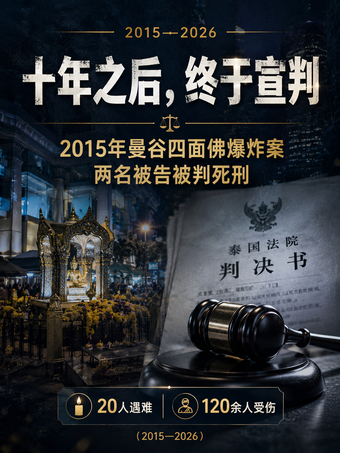 泰国法院就2015年曼谷四面佛爆炸案宣判 两名中国籍被告被判死刑当地时间6月11