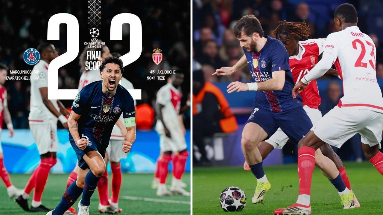 欧冠：巴黎圣日耳曼主场2-2，总比分5-4淘汰十人摩纳哥，晋级16强。
阿克利乌