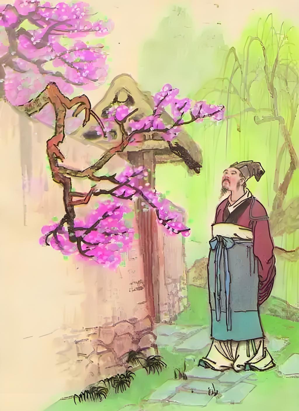 红杏出墙不为春，
只因盼等赏花人，
不知谁是怜香客，
………？

上联：万物迎日