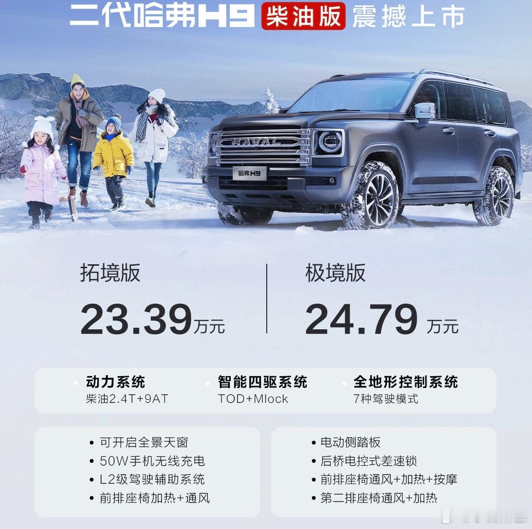 感觉很多年没听过柴油新车的消息了，所以前两天二代哈弗H9柴油版上市是真让我意外。