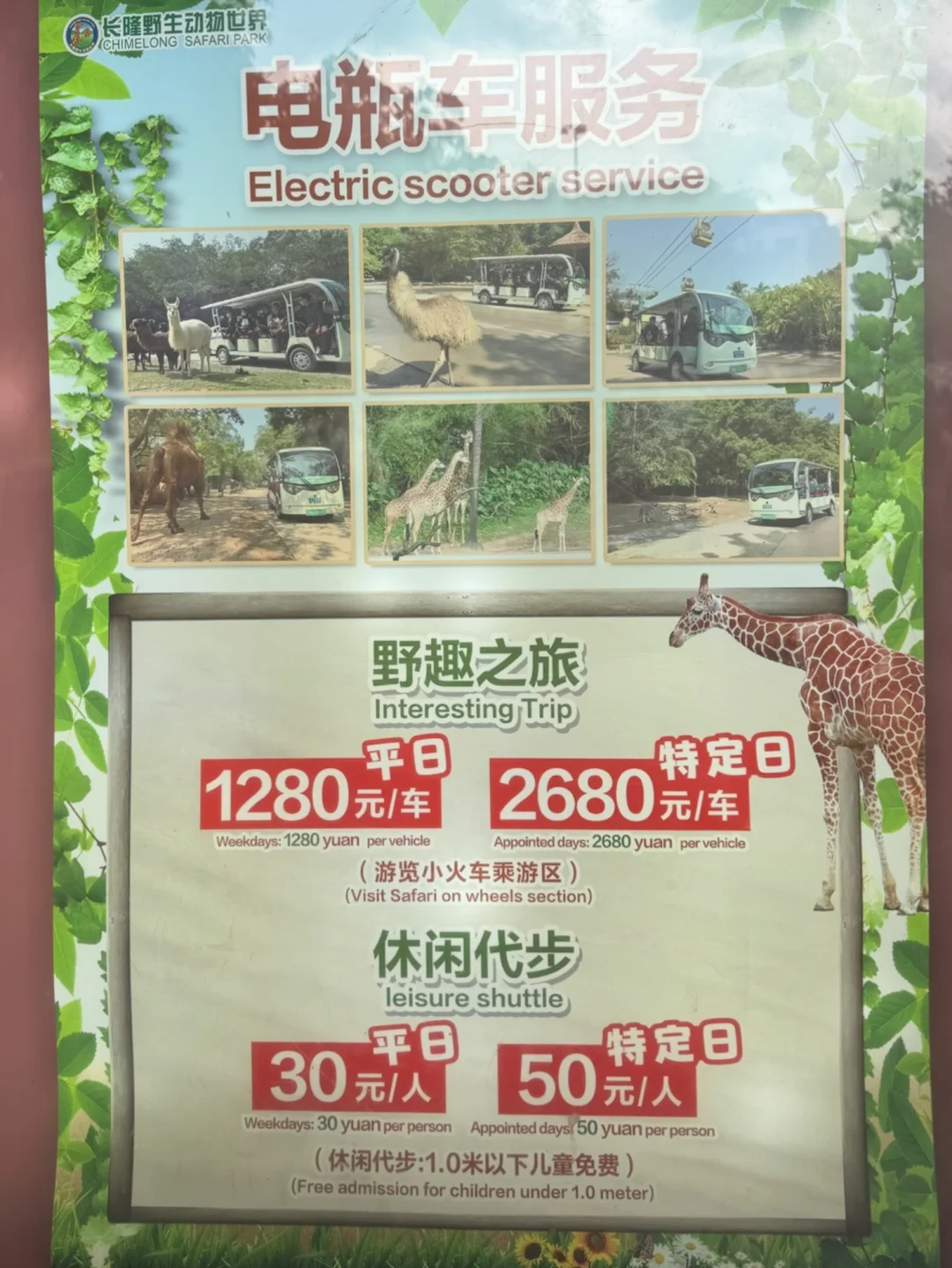 长隆野生动物世界电瓶车