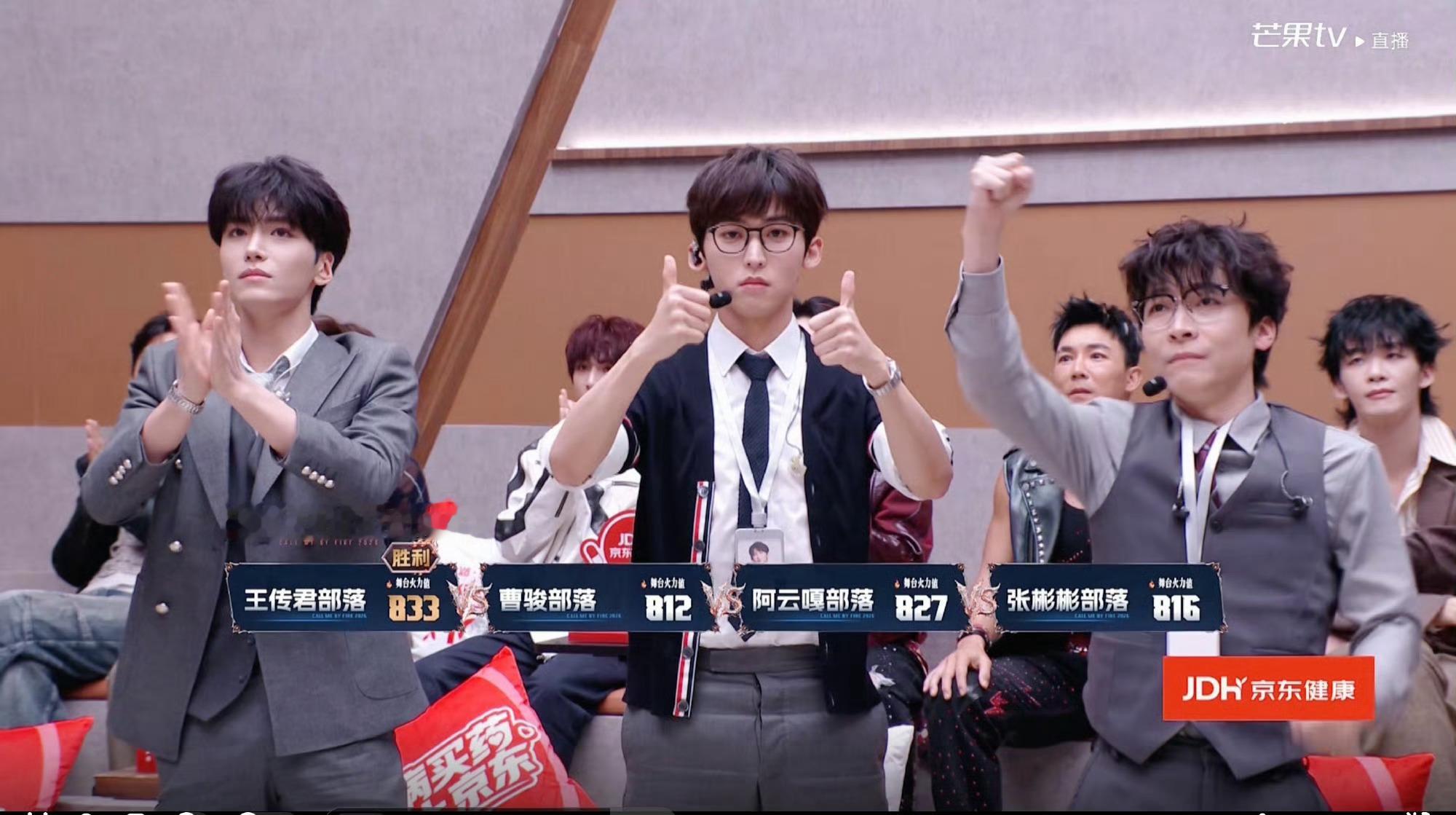 王传君833火力值第一披荆斩棘二公队长合作秀看完，王传君拿到833票拿下第一，有