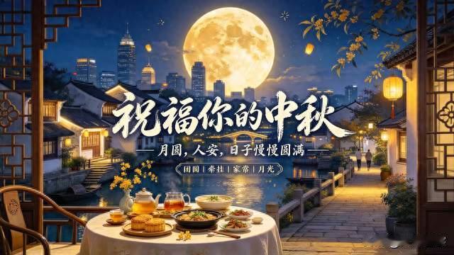 中秋啦，最实在的祝福：愿你月圆人安，日子圆满