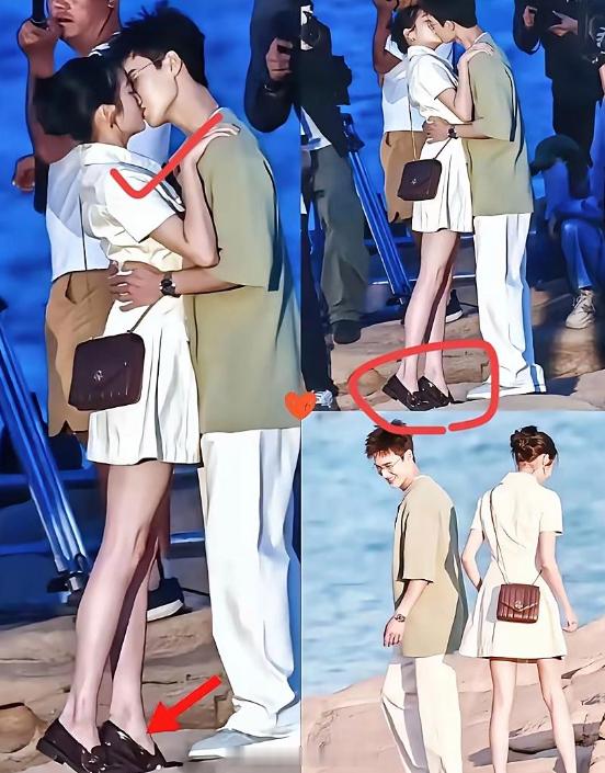 鹿晗或许怎么都没想到，自己最铁的兄弟会和自己的女友关晓彤演吻戏。画面中，关晓彤踮