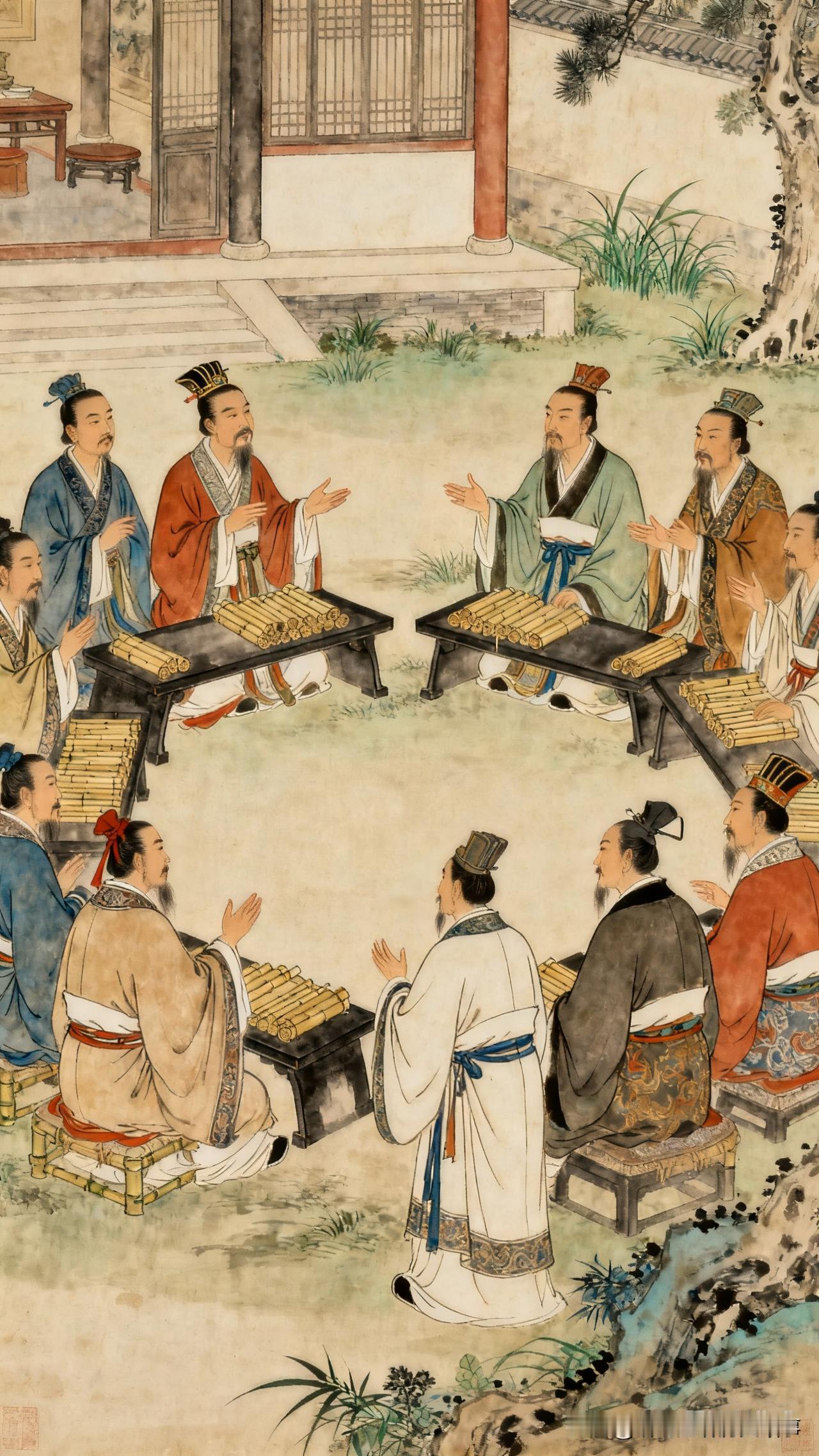 齐国的稷下学宫也算是大争之世的一朵奇葩，用最优厚的待遇去招揽天下名士，然后，讨论