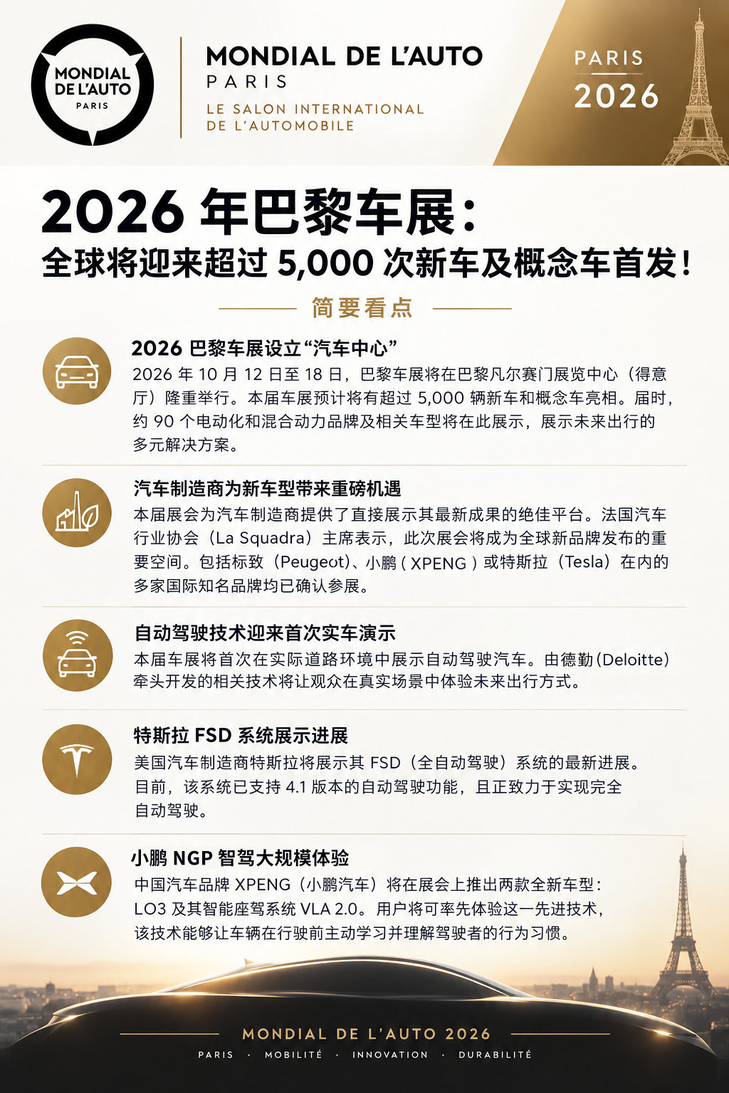 巴黎车展官方公开体验特斯拉小鹏  2026巴黎车展“智驾实验室”开课！特斯拉FS