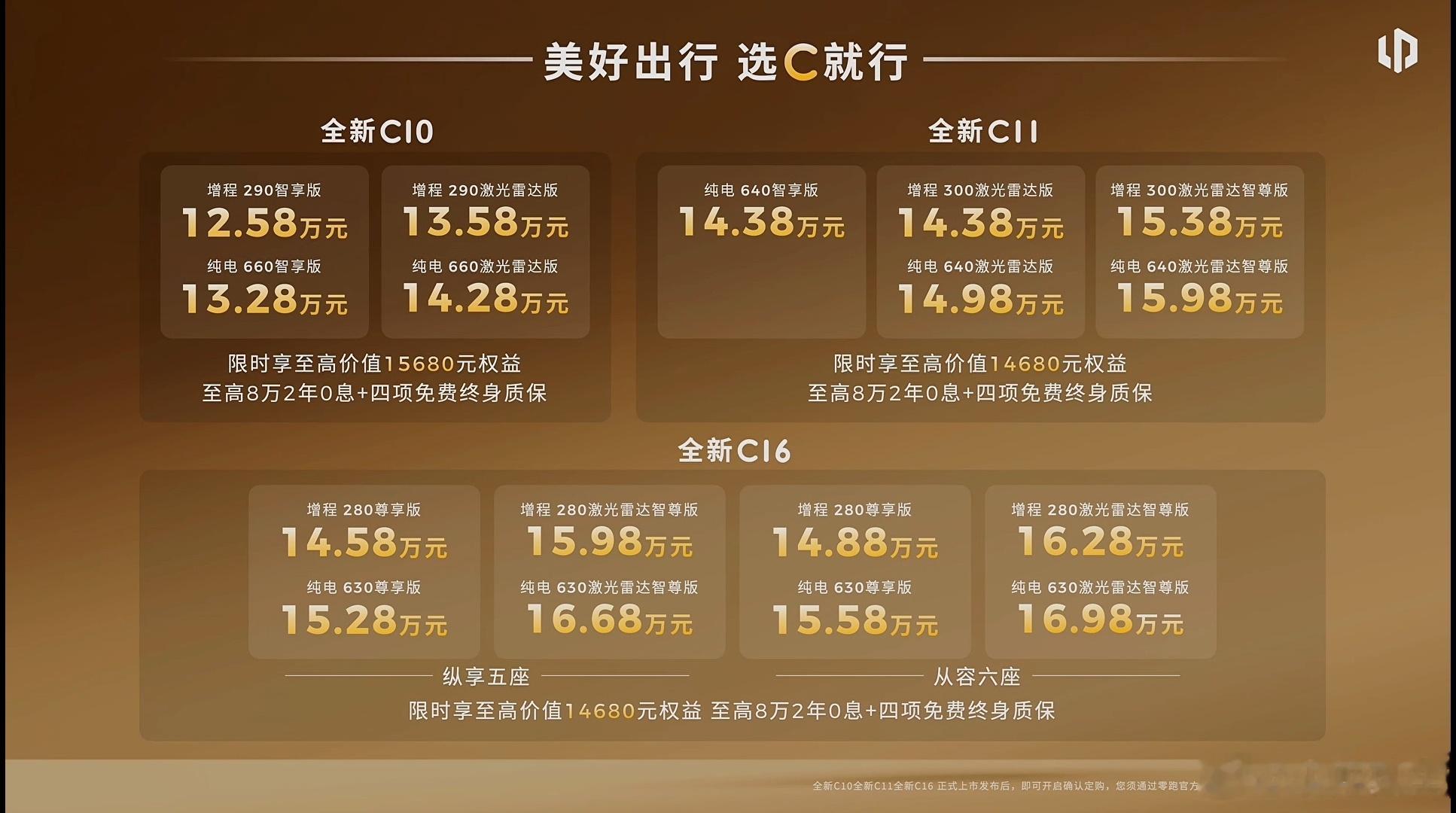 17款！阵容强大。零跑全新C系列焕新了，上价格！新车