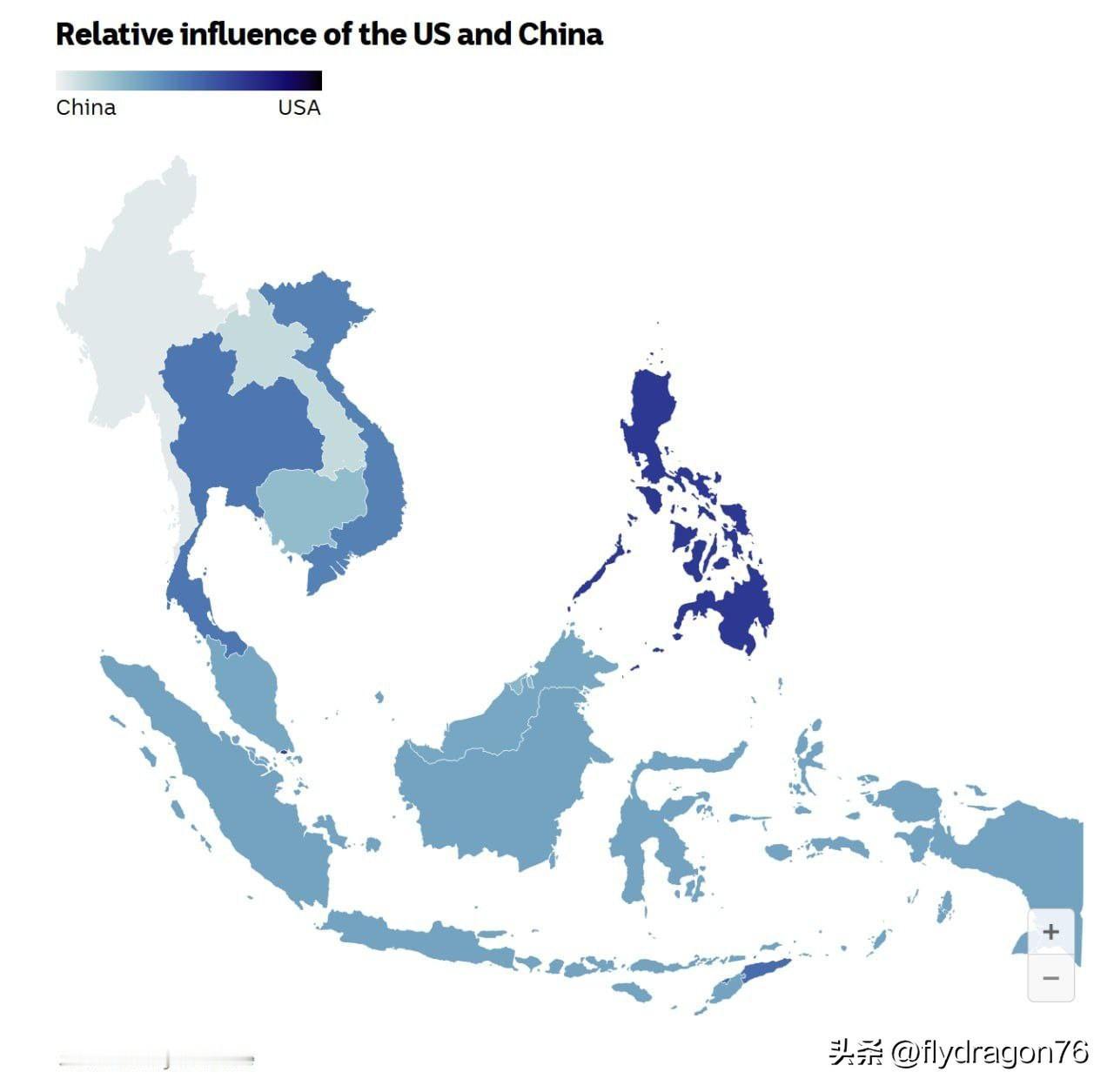 🇨🇳🇺🇸洛伊研究所影响力指数：中国在东南亚超越美国

澳大利亚洛伊研究所