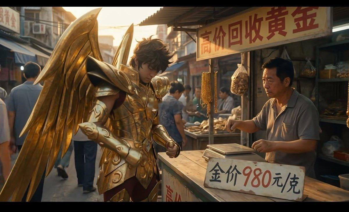 面对黄金这行情，“黄金圣斗士”也忍不住把“黄金圣衣”给卖了。