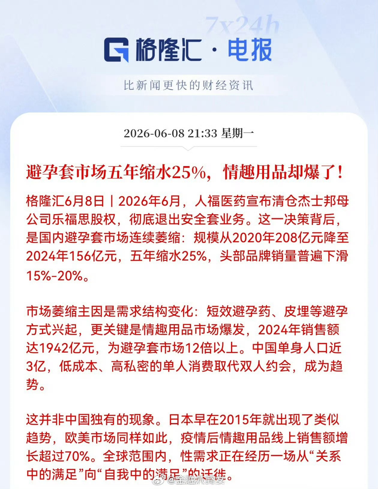 避孕套销售缩水25%避孕套市场五年缩水25%，情趣用品却爆了