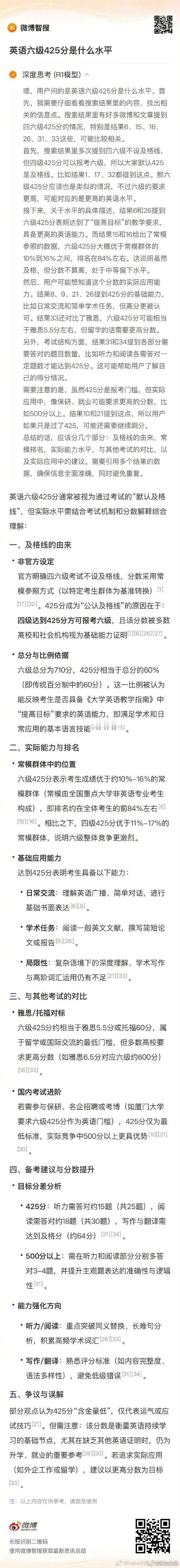 英语四六级425分及格线的由来 英语六级425分通常被视为通过考试的“默认及格线