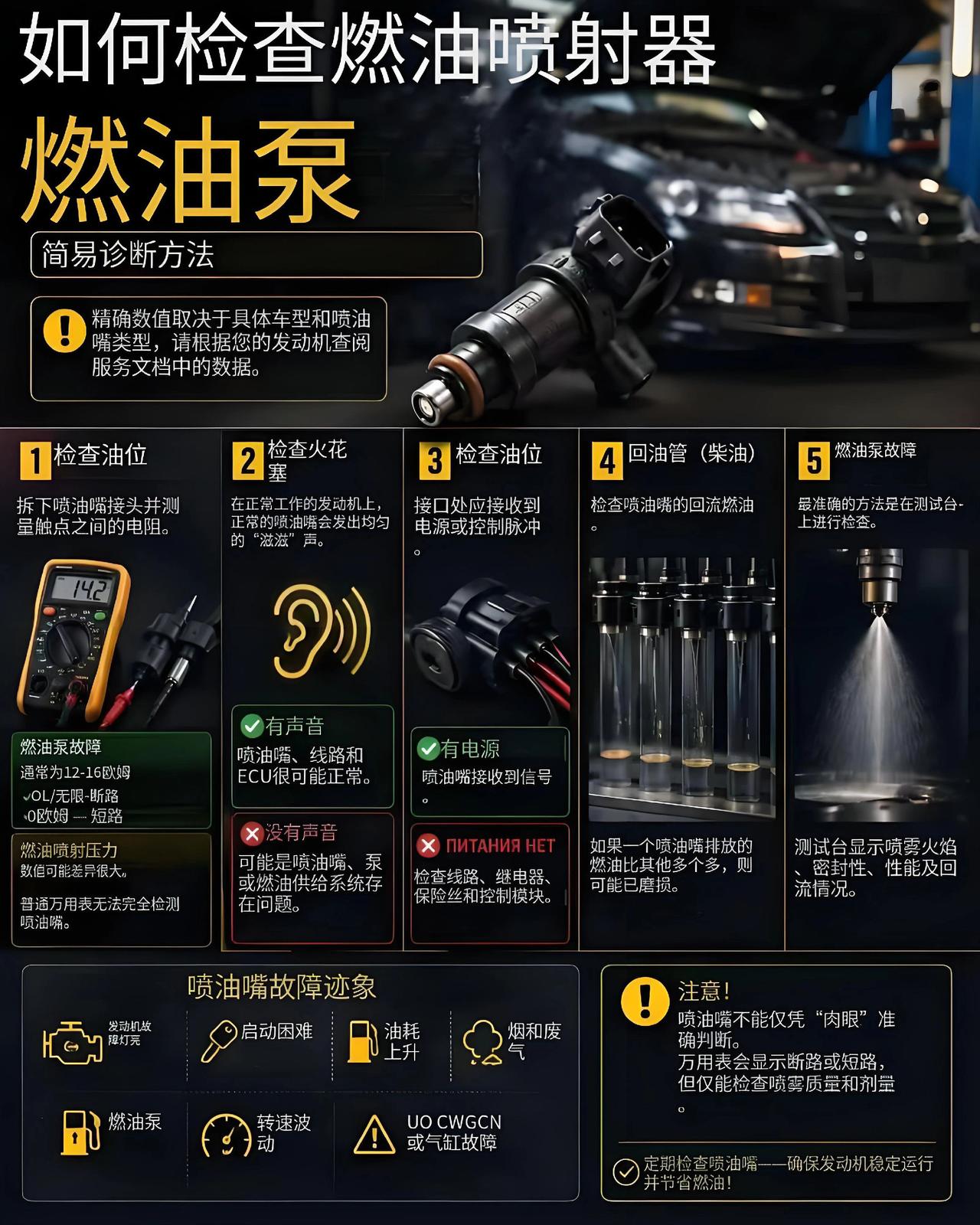 ⚠️ 精准数值取决于具体车型与喷油嘴型号，请对照车辆维修手册查询对应发动机参数。
