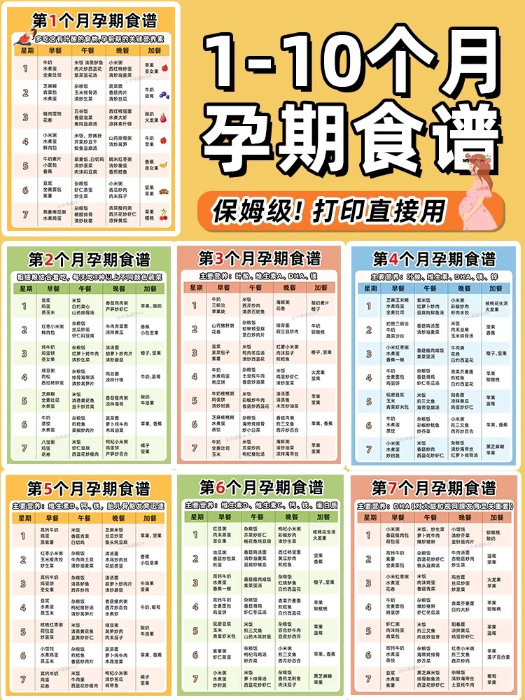 孕期1-9月营养食谱合集‼️补铁补钙｜做法简单