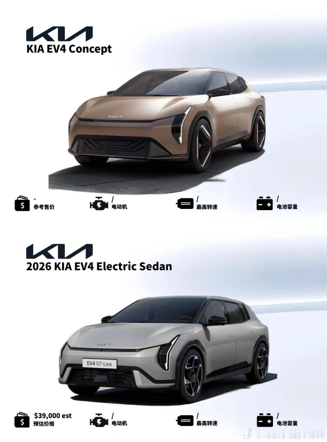 颜值巅峰！2026 全新起亚 EV4即将到来起亚官方发布了旗下全新纯电动车EV4