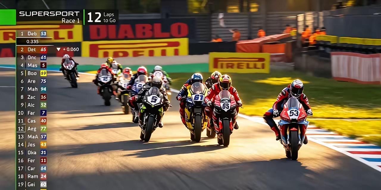 本来可以跑第一，
为何最后却跑了个第四名？
张雪机车53号，前面一直领跑，拉开后