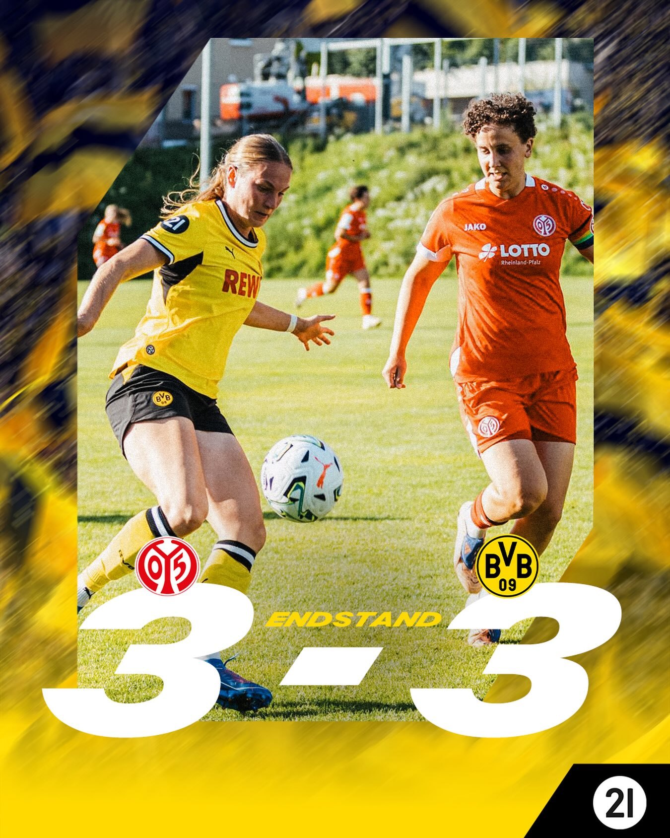 💪🏻面对德甲球队，毫不畏惧💛🖤在与德甲升班马美因茨女足的第二场季前友谊赛