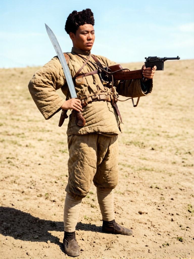 1920年代，洋人镜头里的一名东北军人。