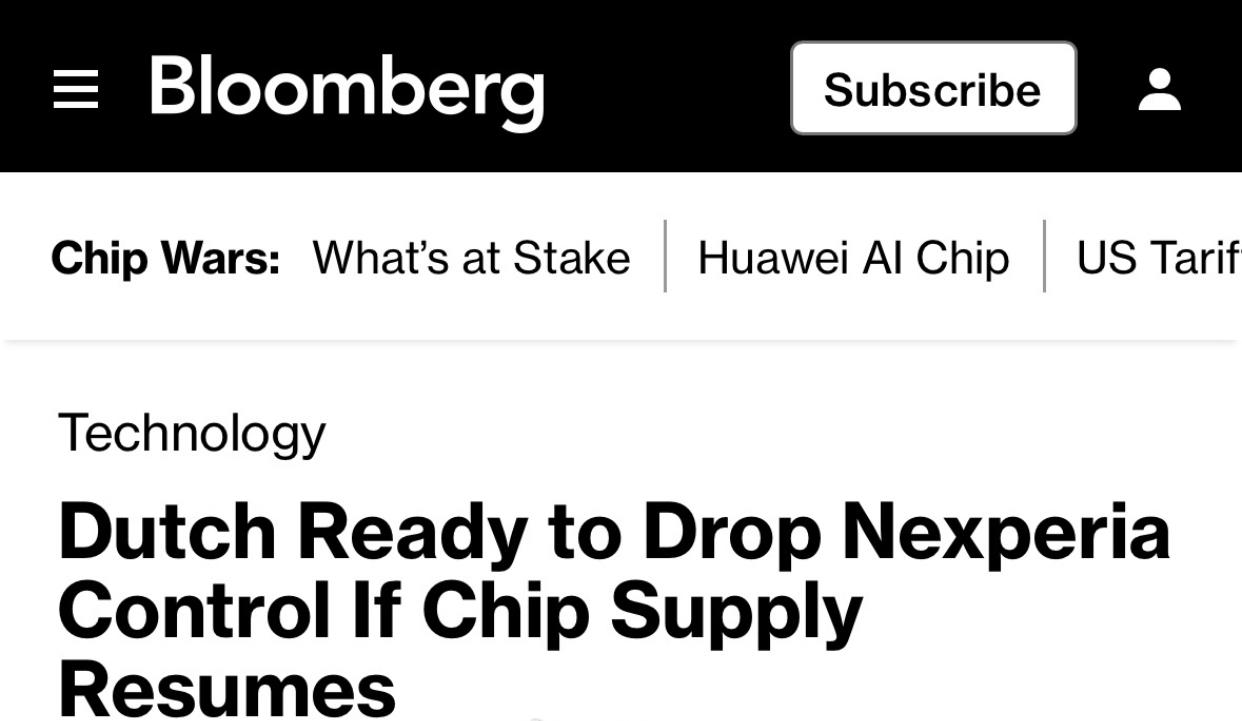 荷兰人野蛮抢夺中国企业安世半导体后，在经历“痛苦”的反复折腾，决定在中国恢复芯片