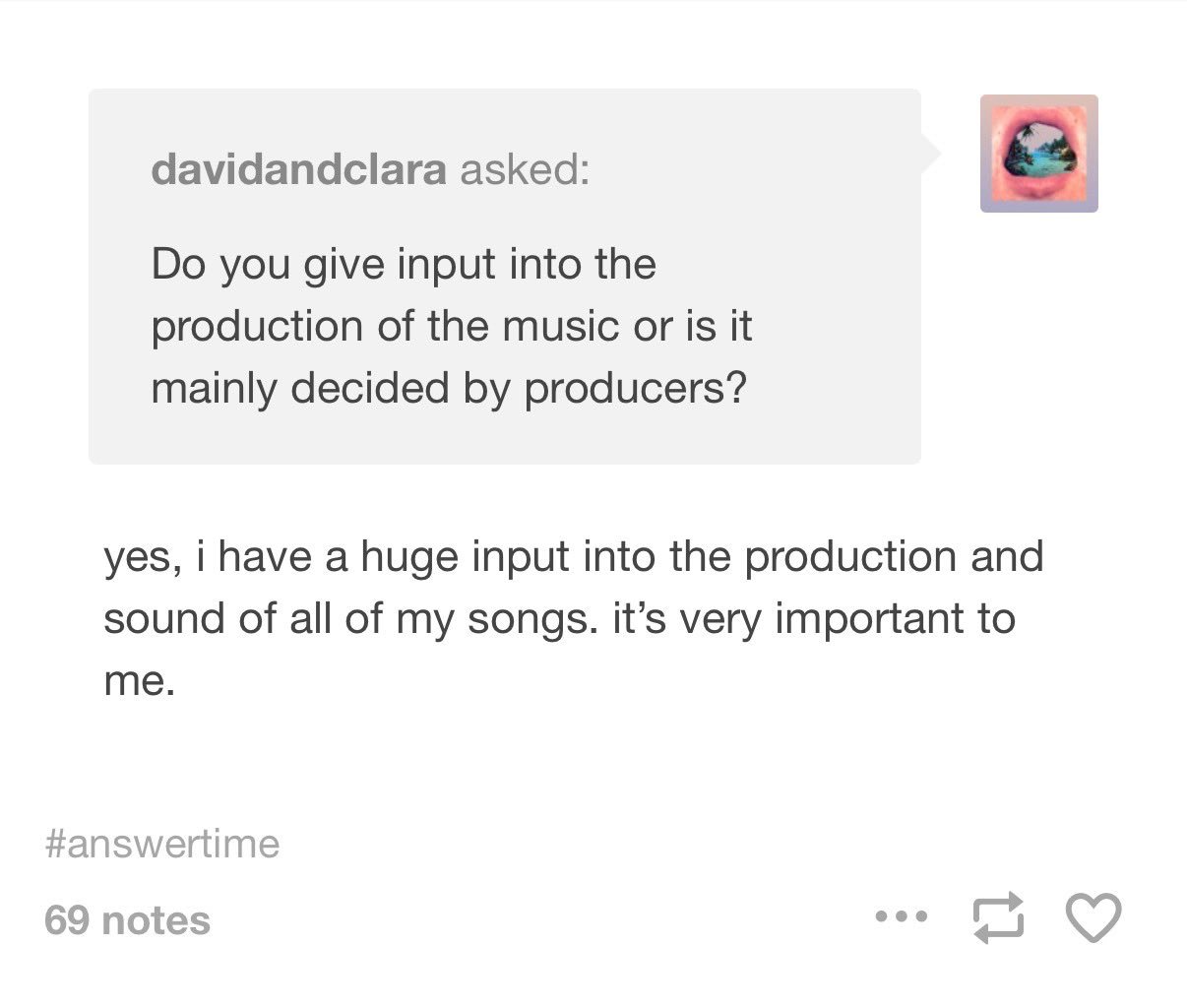 Charli xcx在14 15年在Tumblr上回答网友们的问题：匿名提问：「