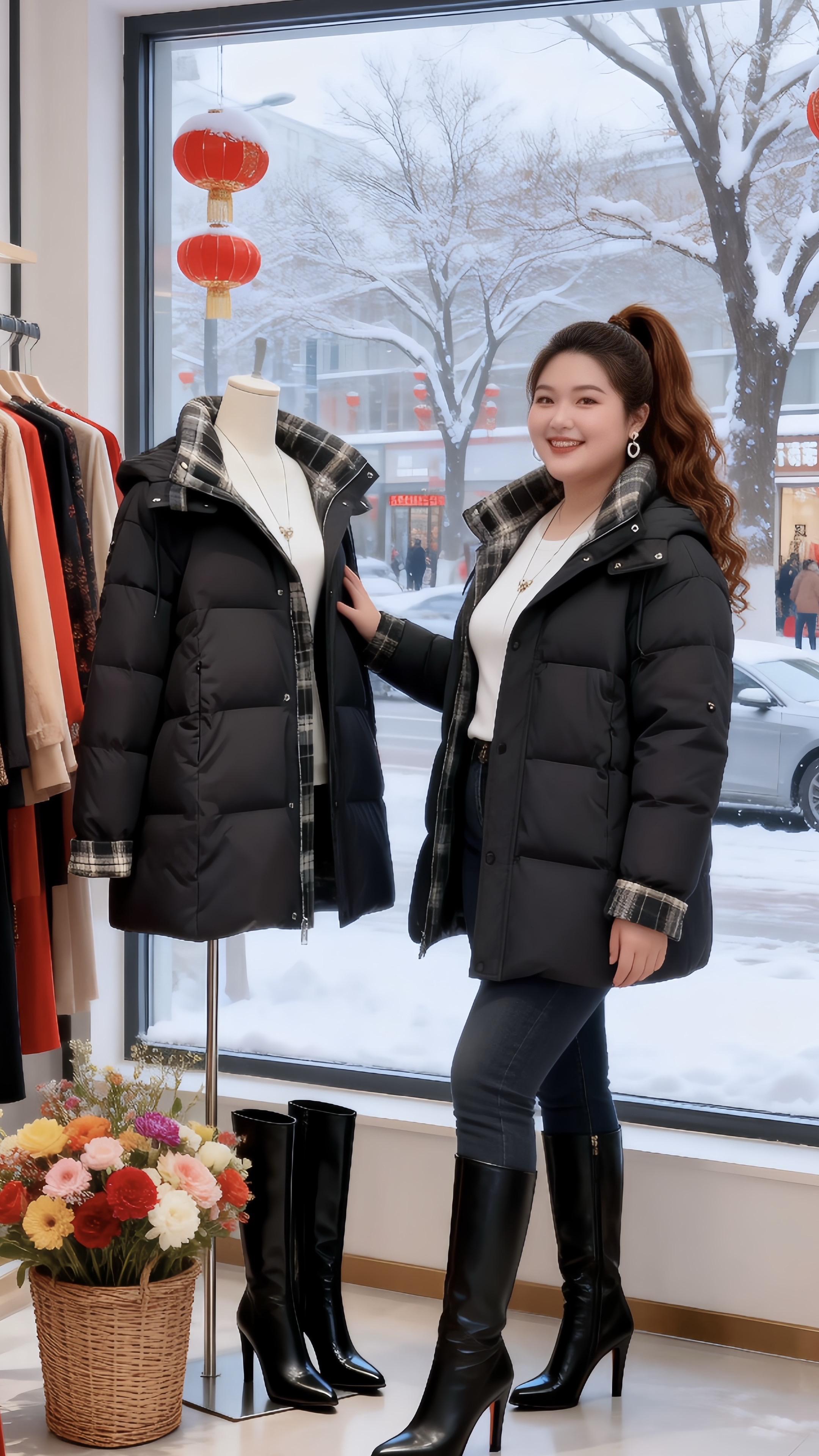 大码女装胖妹妹的冬季有效穿搭冬天一秒出门的百搭外套梨形身材如何拿捏秋冬...