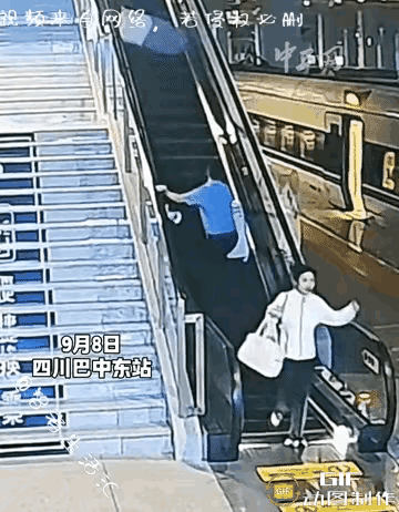 太惊险了，巴中东站这起扶梯事件，如果不是冲过去的列车员挡在无辜群众前面，肯定会造