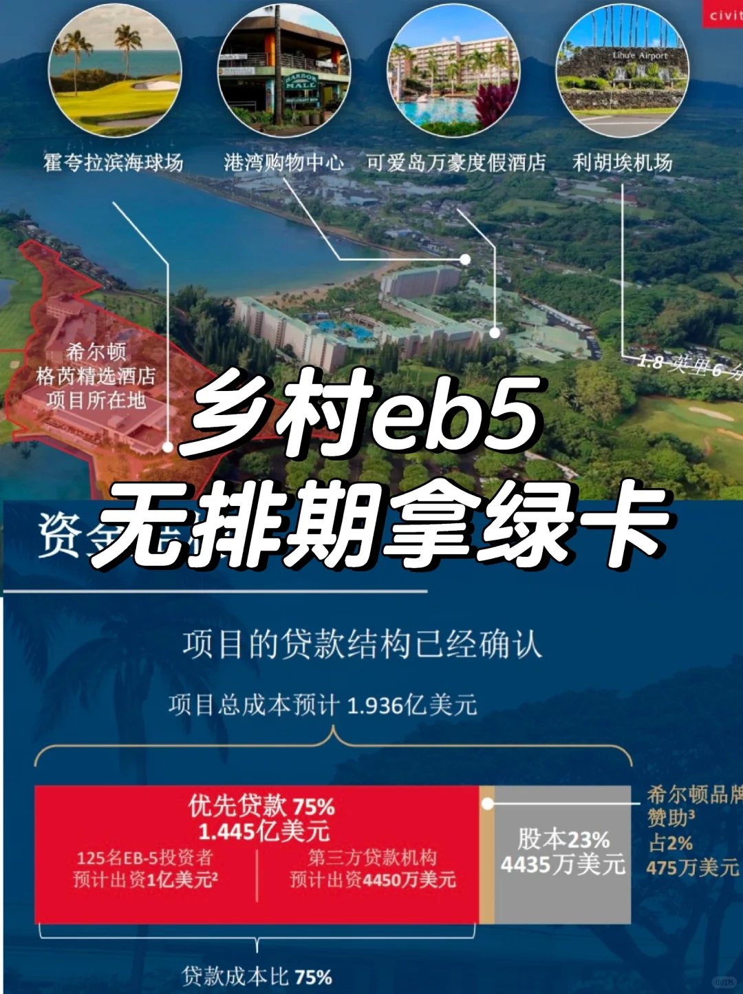 夏威夷希尔顿酒店项目eb5拿绿卡